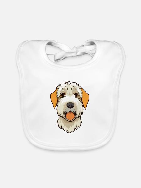 Sealyham Terrier Dog Breed Cartoon Kawaii Illustra - Organic Baby Bibs - white - Front