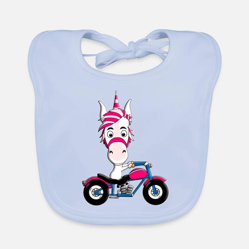 MOTORRAD - BIKER - EINHORN Baby Bio-Lätzchen