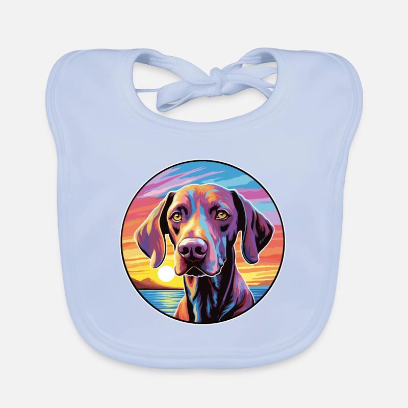 Ariege Pointer Chien Race Coloré Cartoon Watercol Bavoir bio Bébé