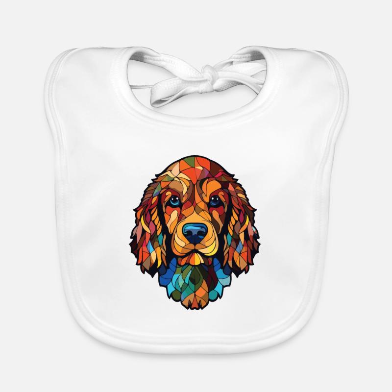 Cockapoo chien race aquarelle verre Illustration Bavoir bio Bébé