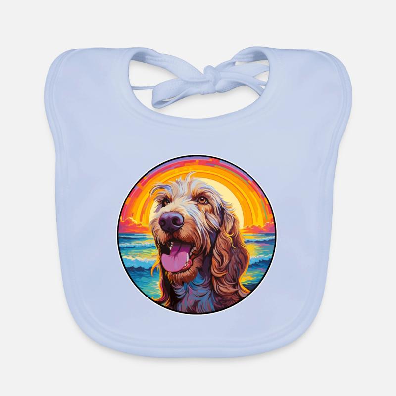 Spinone Italiano Race De Chien Coloré Cartoon Waterc Bavoir bio Bébé