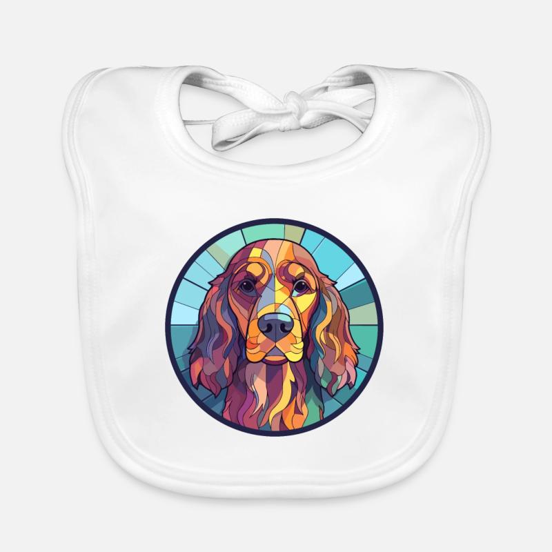 Englischer Cocker Spaniel Hund Buntglas Bunt Baby Bio-Lätzchen