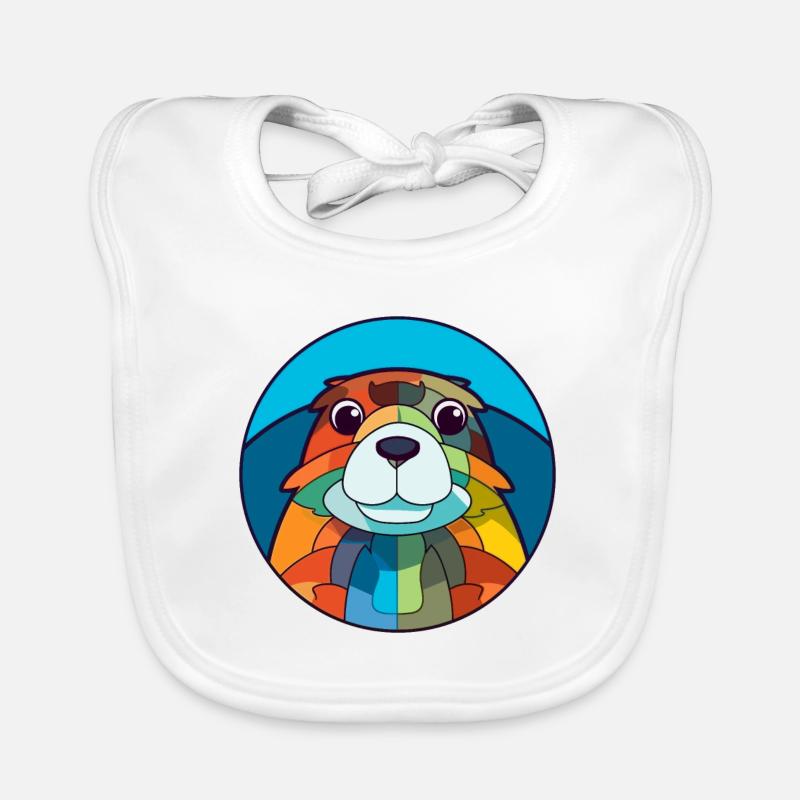 Gopher vitrail coloré dessin animé Kawaii Anima Bavoir bio Bébé