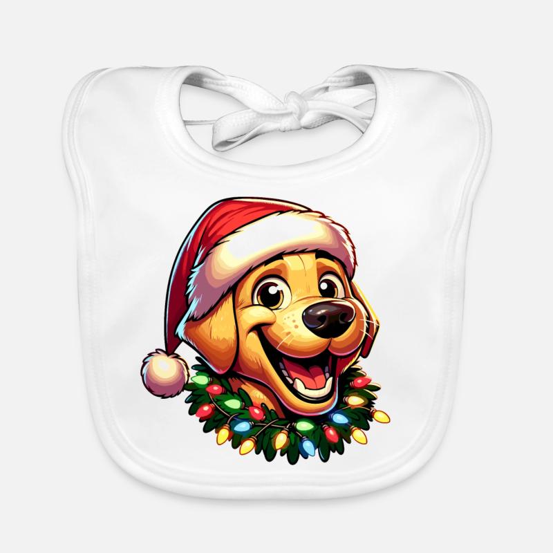 Labrador Noël Joyeux - Célébration Hivernale Bavoir bio Bébé