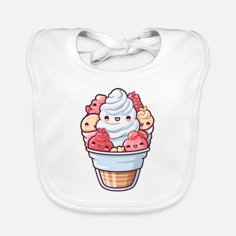 Süßer Eisbecher im Cartoonstyle Baby Bio-Lätzchen