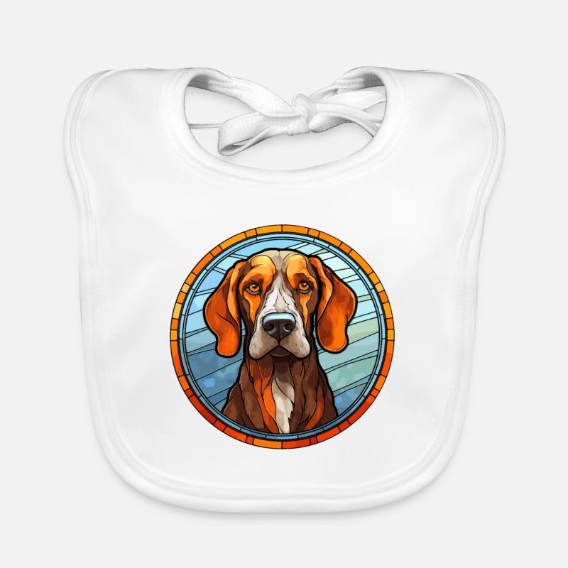 Ariege Pointer chien race vitrail coloré Wa Bavoir bio Bébé