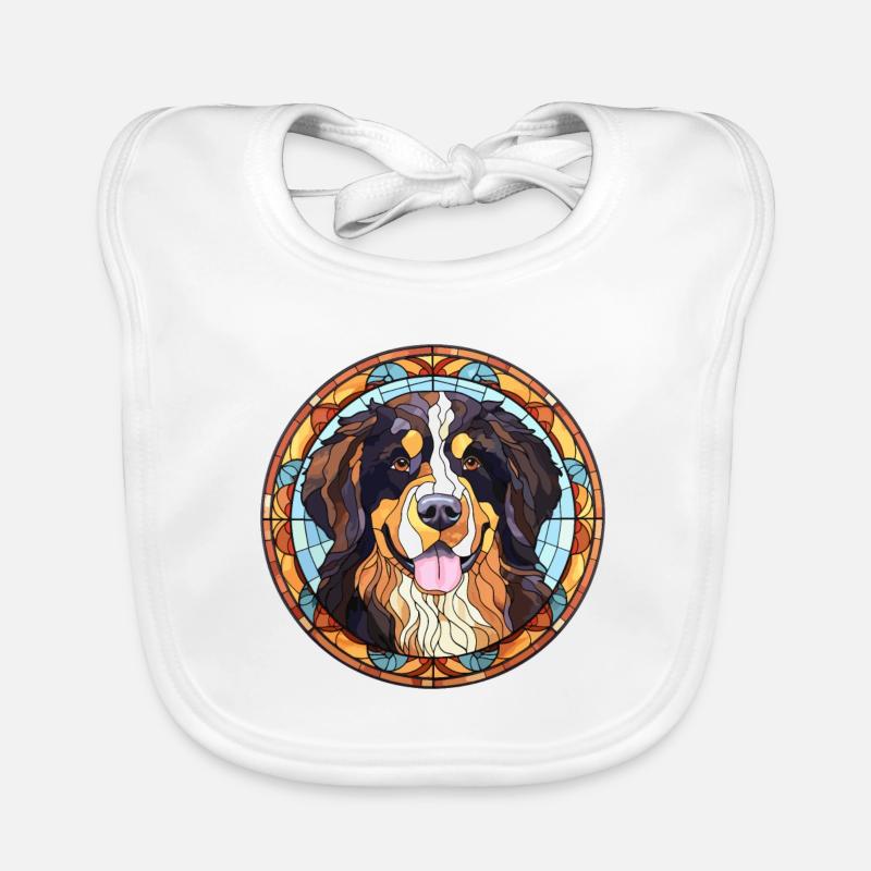 Berner Laufhund Hunderasse Buntglas Bunt W Baby Bio-Lätzchen
