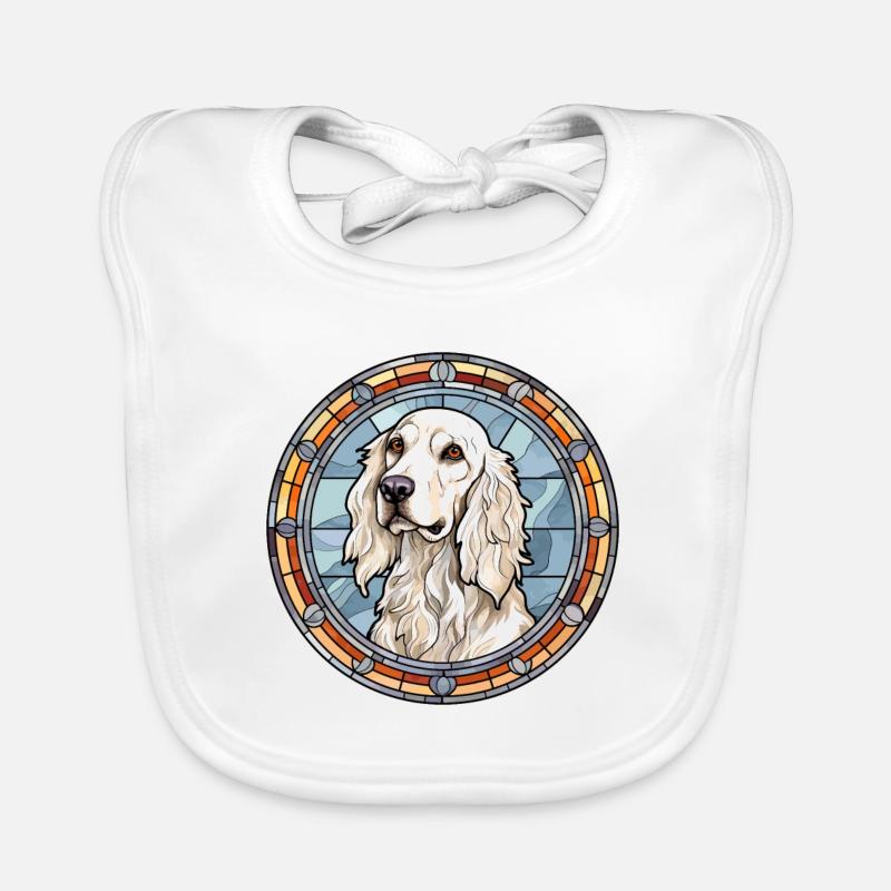 Setter anglais chien race vitrail coloré Wa Bavoir bio Bébé
