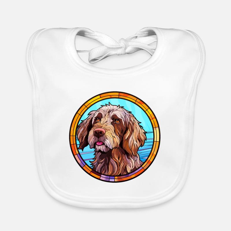 Pudelpointer Hunderasse Buntes Glas Buntes Wate Baby Bio-Lätzchen