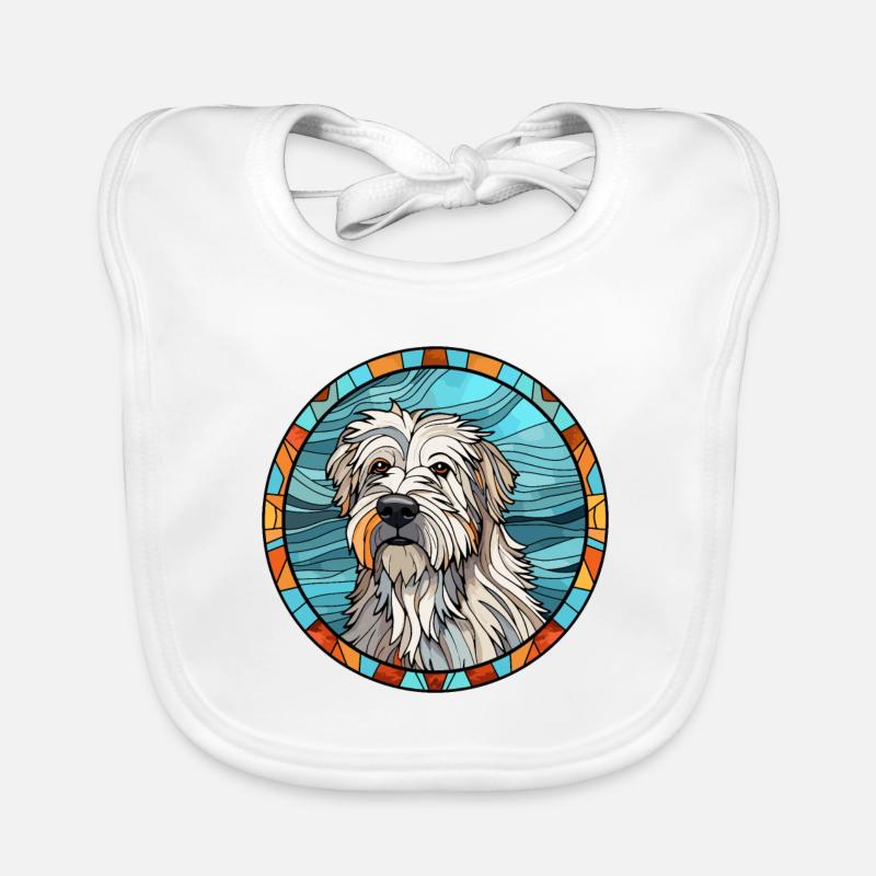 Pyrenäen-Schäferhund Hunderasse Buntes Glas Baby Bio-Lätzchen