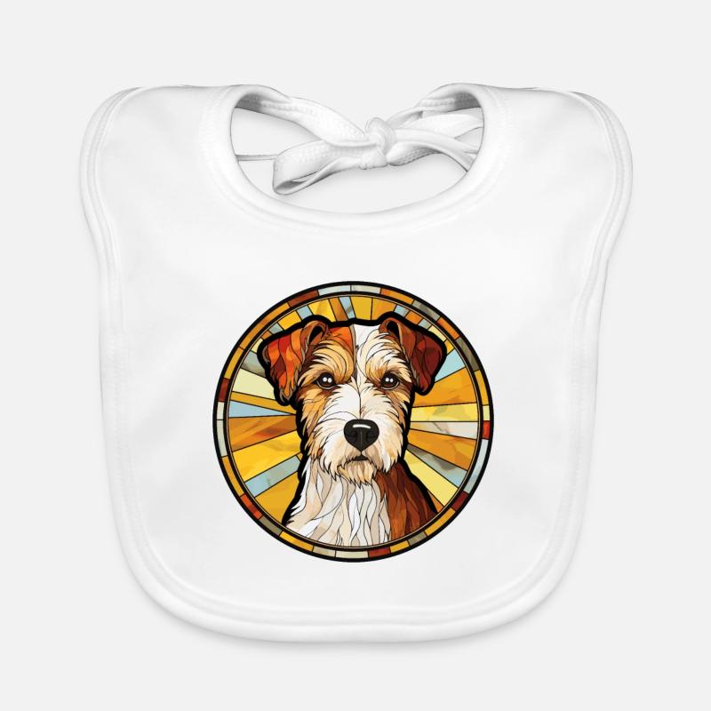 Parson Russell Terrier chien race vitrail Col Bavoir bio Bébé