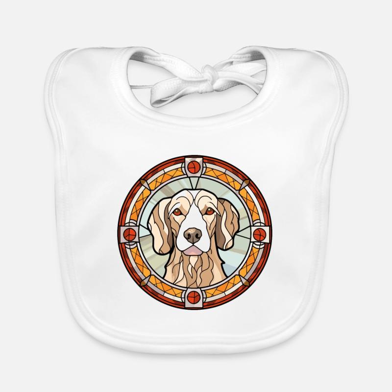 Roumain Mioritic chien race vitrail coloré Bavoir bio Bébé