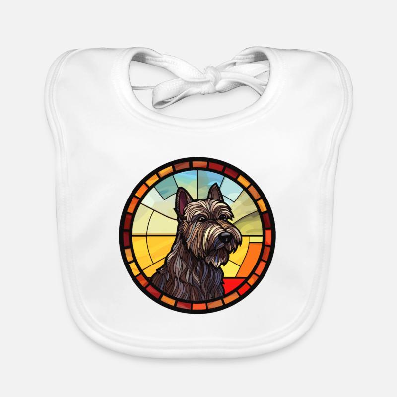 Scottish Terrier chien race vitrail coloré Bavoir bio Bébé