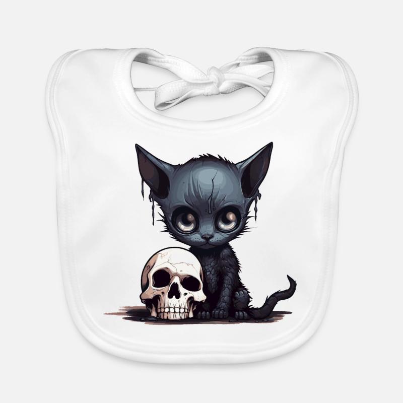 Cute Emo Kitten Organic Baby Bibs