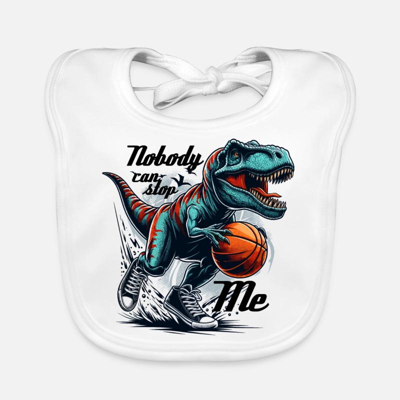Basketball T-Rex Gift Organic Baby Bibs