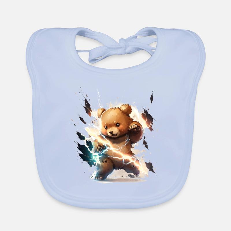 Blitzschlag-Teddy Baby Bio-Lätzchen