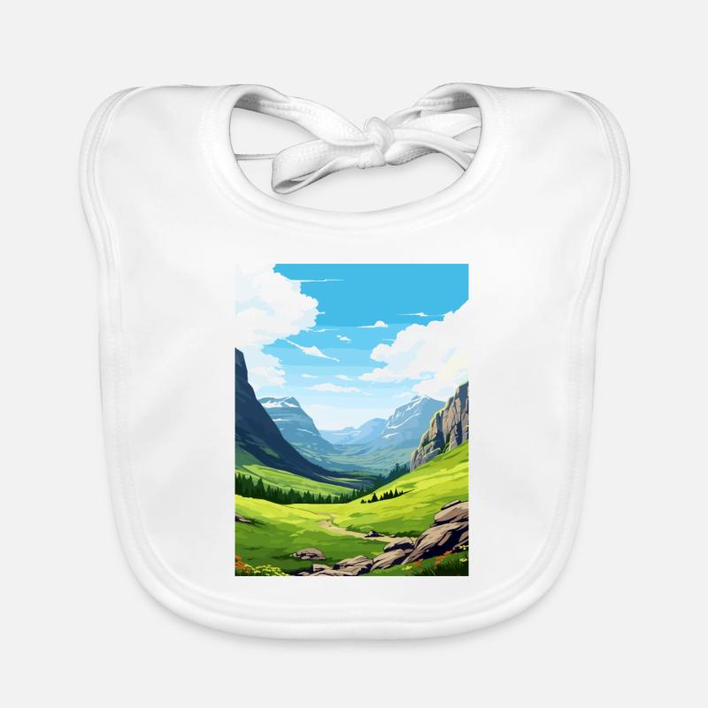 Affiche de voyage du parc national d’Ordesa et du Mont-Perdu - Bavoir bio Bébé - blanc