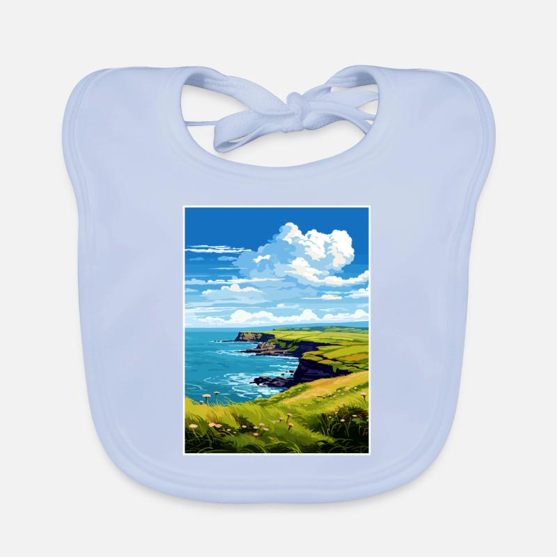 L’affiche de voyage de la péninsule de Lizard Cornwall Bavoir bio Bébé