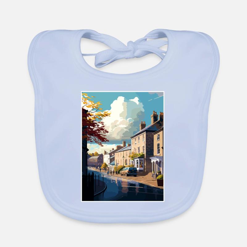 Skipton Angleterre Yorkshire Vintage affiche de voyage Bavoir bio Bébé