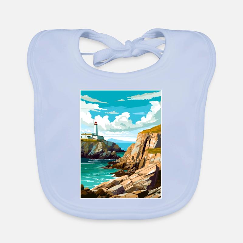 South Stack Cliffs Anglesey Vintage Reiseposter Baby Bio-Lätzchen