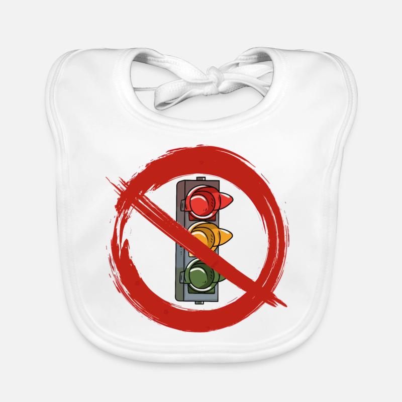 Feu de circulation, gouvernement de feu de circulation, panneau d’interdiction, politique Bavoir bio Bébé