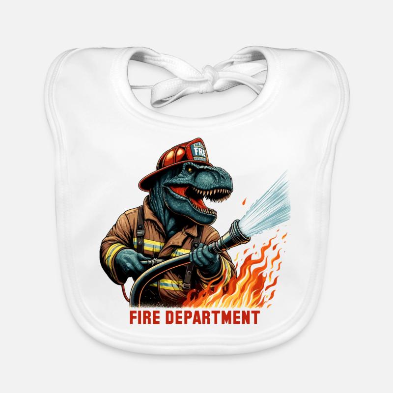 Pompier T-Rex cadeau Bavoir bio Bébé