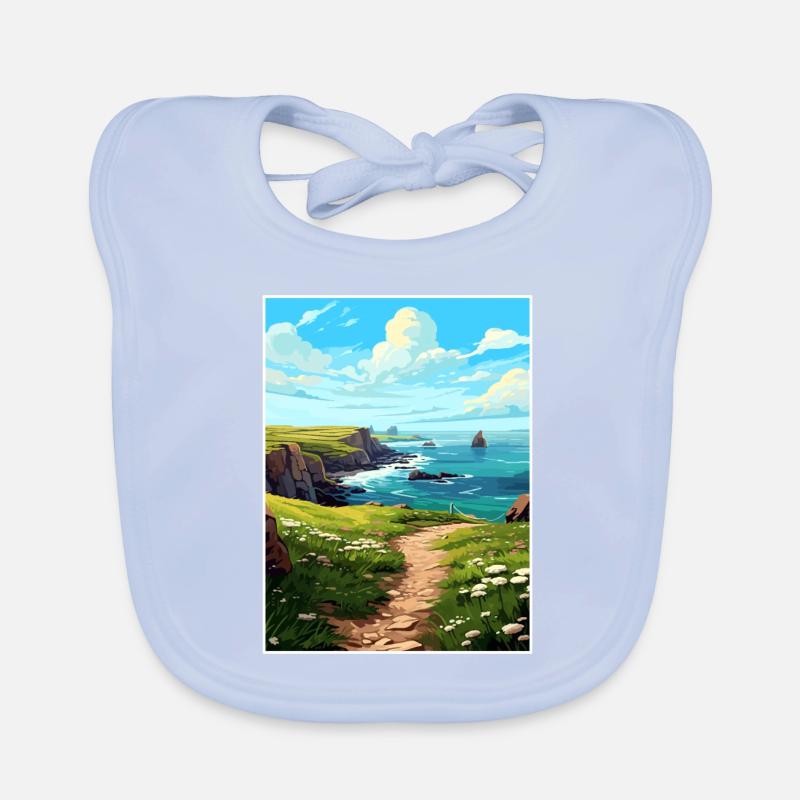 Lands End Cornwall Vintage Reiseposter Souvenir Baby Bio-Lätzchen
