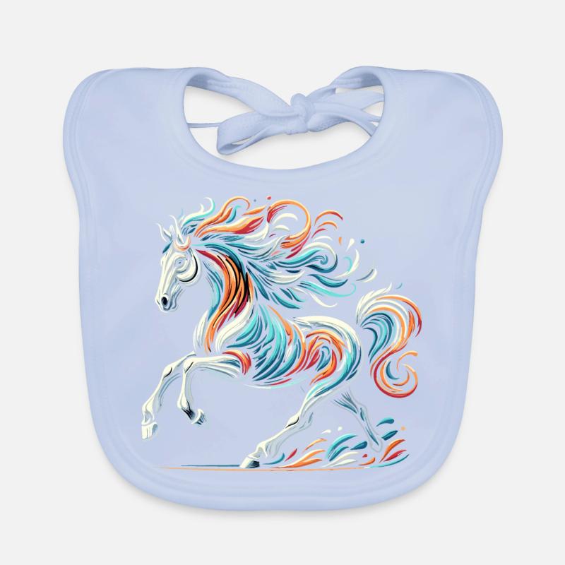 Cheval artwork Bavoir bio Bébé
