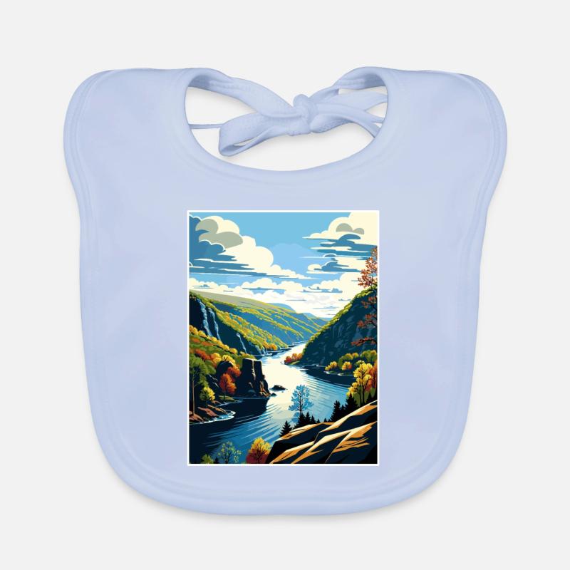 Delaware Water Gap Pennsylvanie affiche de voyage Bavoir bio Bébé