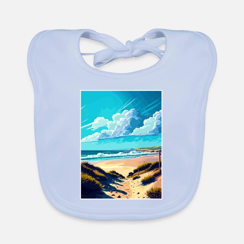 Half Moon State Beach California Poster di viaggio Bavaglino ecologico per neonato