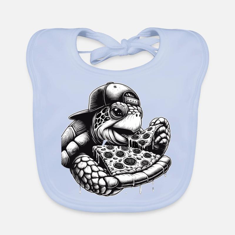 Turtle Pizza Cappy Gift Organic Baby Bibs