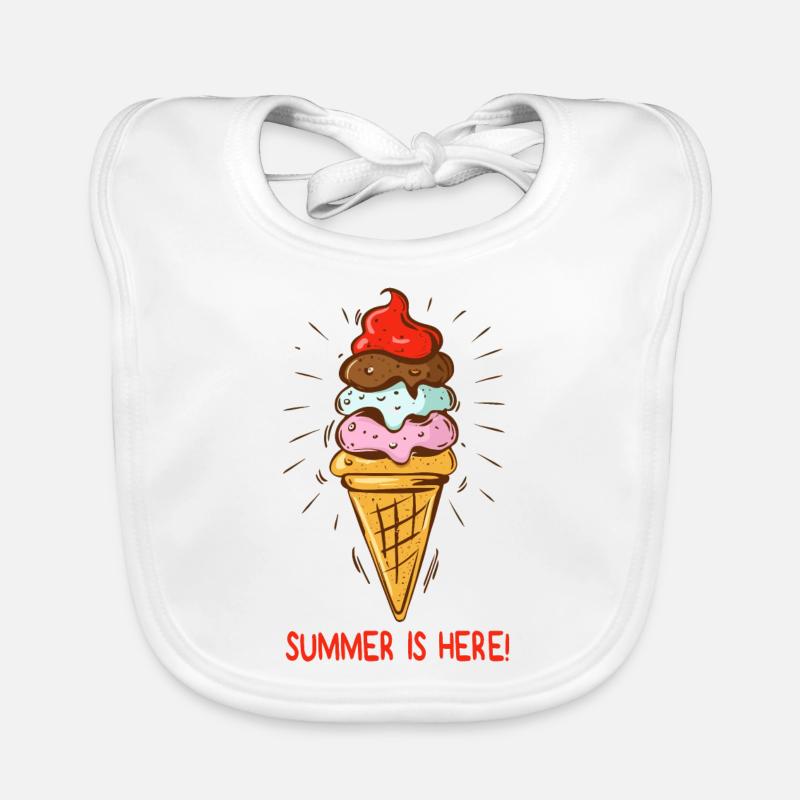 Crème glacée L’été est là Crème glacée Glacier Glacier Heure d’été Bavoir bio Bébé