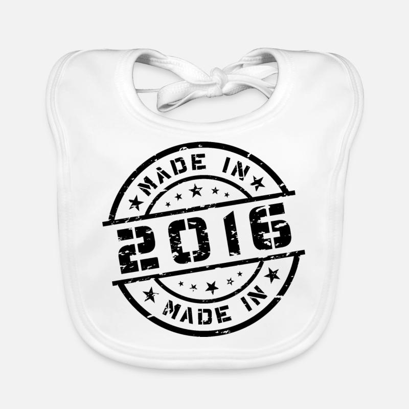 Année de naissance Né(e) - Fabriqué en 2016 Bavoir bio Bébé