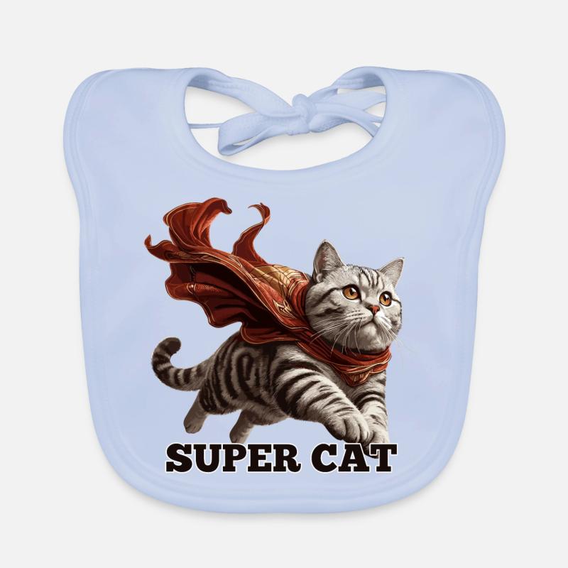 Super Katze Britisch Kurzhaar BKH getigert Baby Bio-Lätzchen