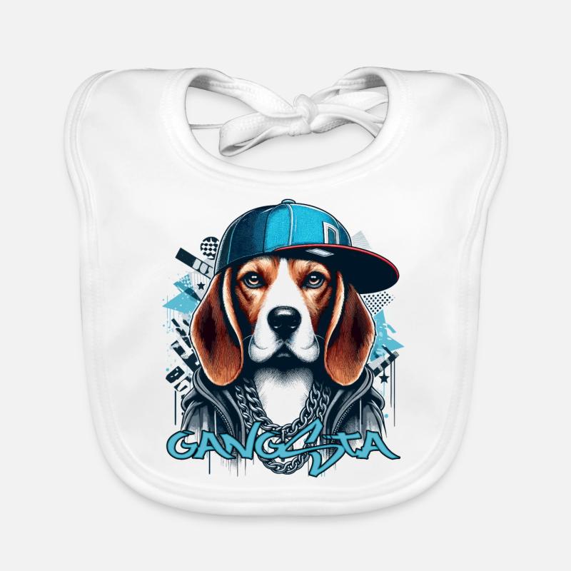 Beagle Gangsta Dog Cappy Gift Organic Baby Bibs