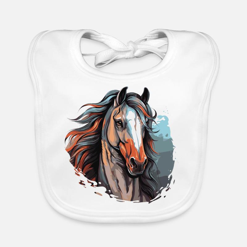 Portrait de cheval Bavoir bio Bébé