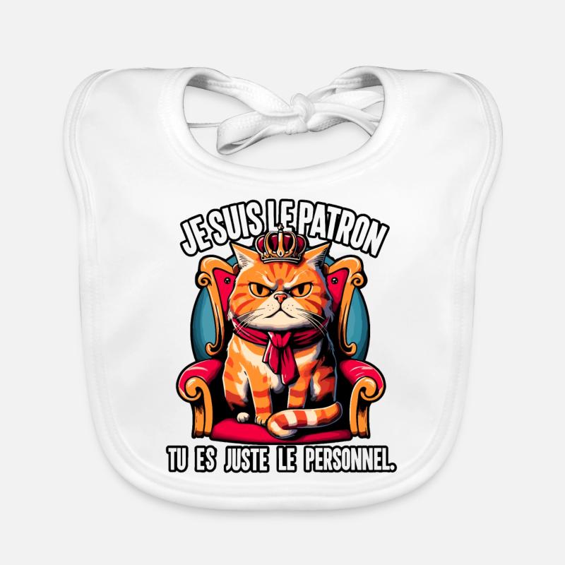 Ich bin der , Katze. - Baby Bio-Lätzchen - Weiß
