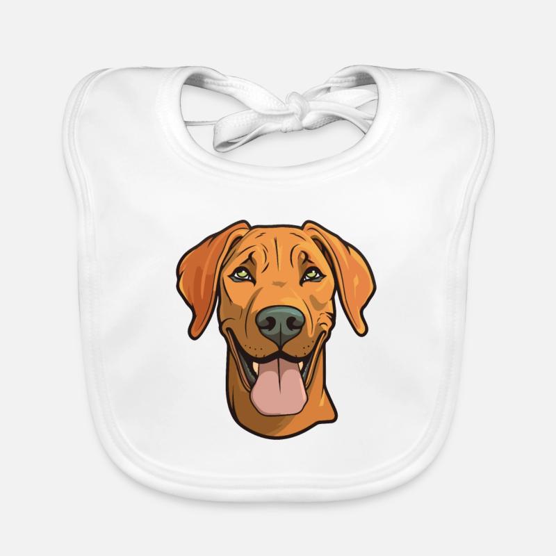 Rhodesian Ridgeback chien race aquarelle dessin animé K Bavoir bio Bébé