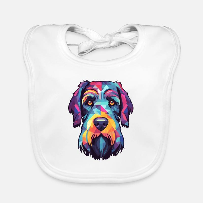 Schnauzer géant race de chien aquarelle dessin animé Kawai Bavoir bio Bébé