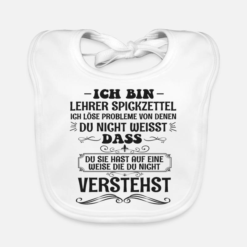 Funny Teacher Cheat Sheet Saying Profession Gift Organic Baby Bibs