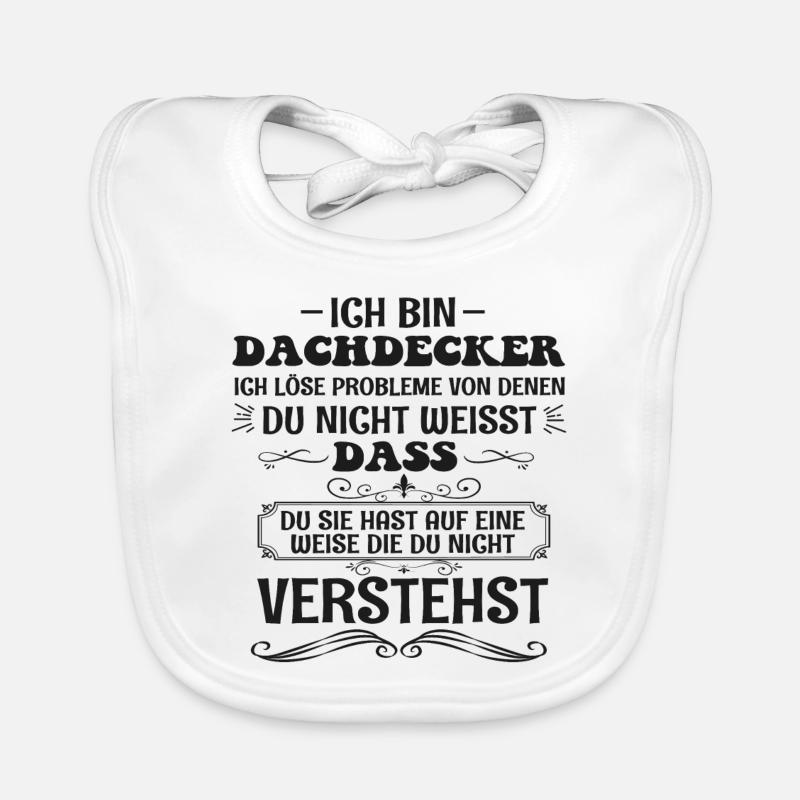 Lustig Dachdecker Spruch Handwerker Beruf Geschenk Baby Bio-Lätzchen
