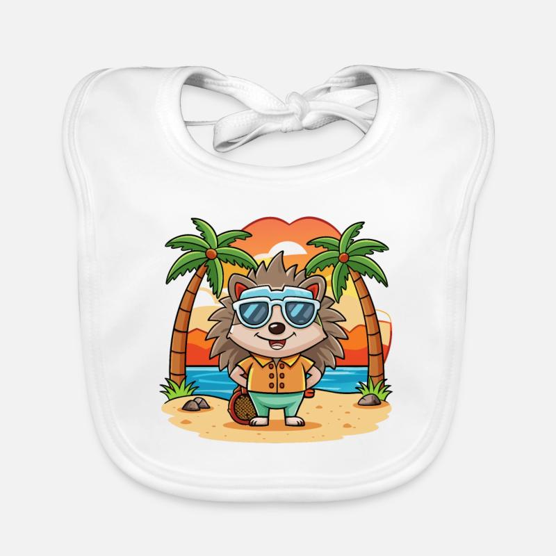 Hérisson Drôle Dessin Animé Plage De Plage Lunettes De Soleil Bavoir bio Bébé