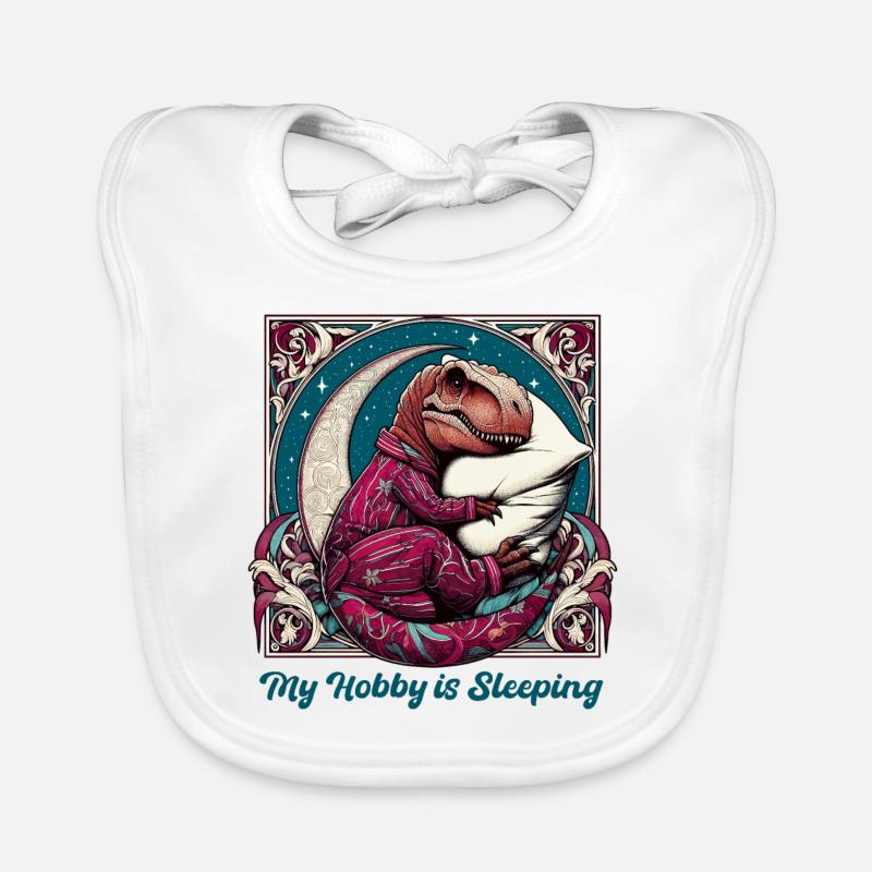T-Rex Sleeping Hobby Cadeau Bavoir bio Bébé