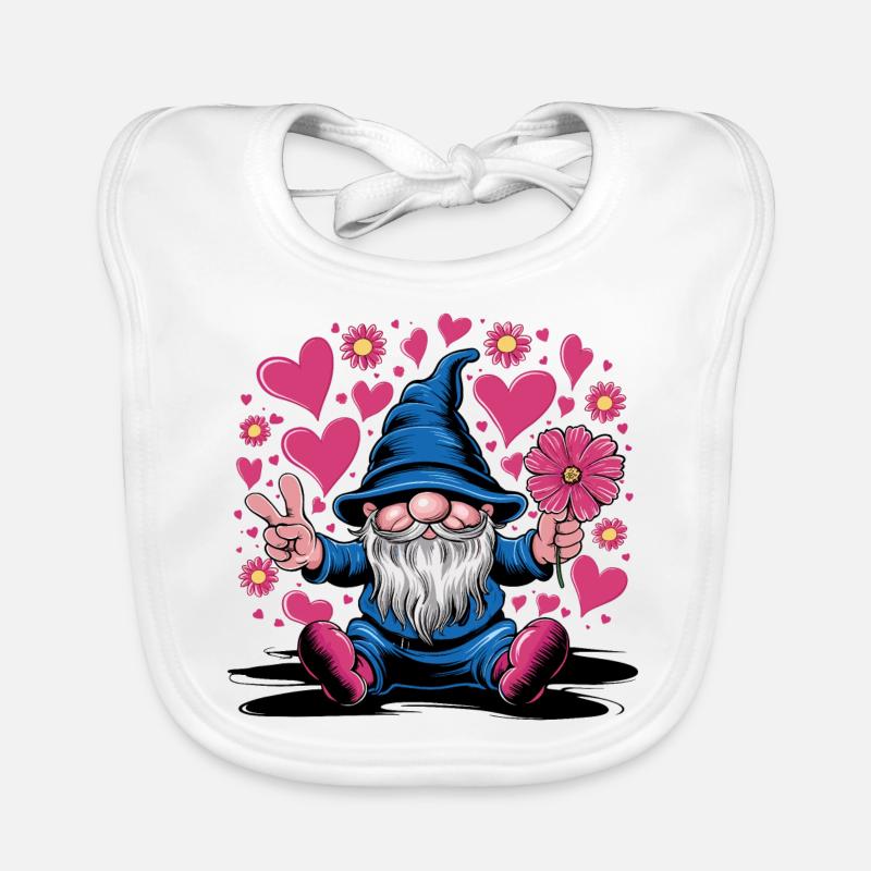 Valentine's Day Gnome Dear Gnome Lovers Organic Baby Bibs