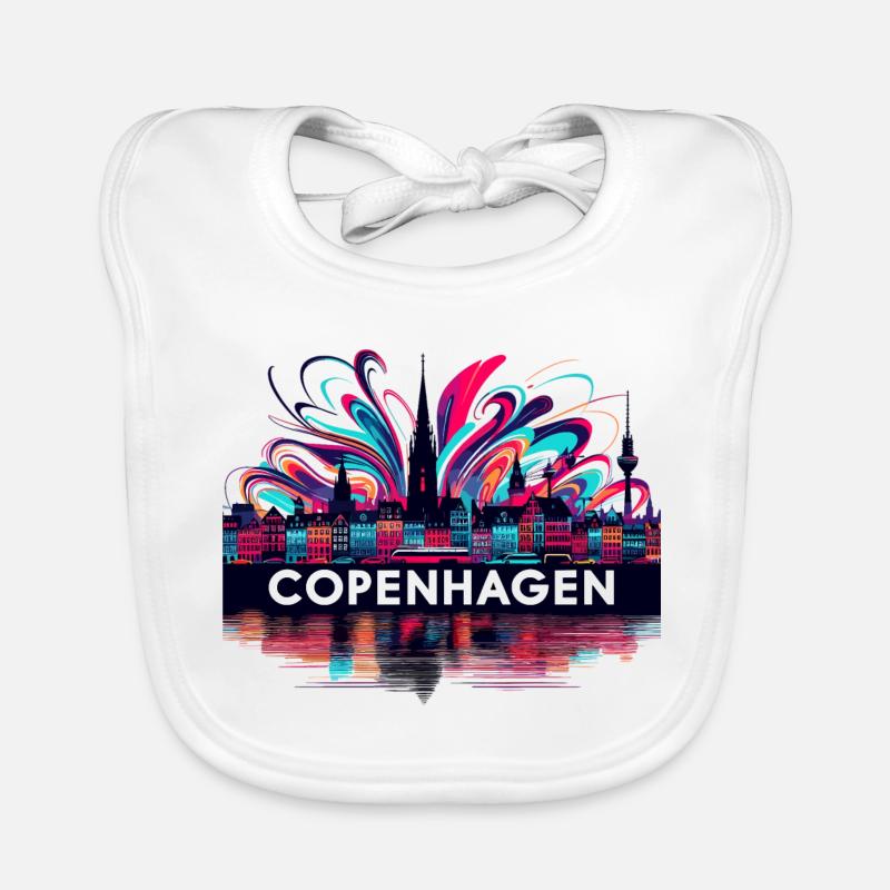 Copenhague Capitale Danemark Cadeau Bavoir bio Bébé