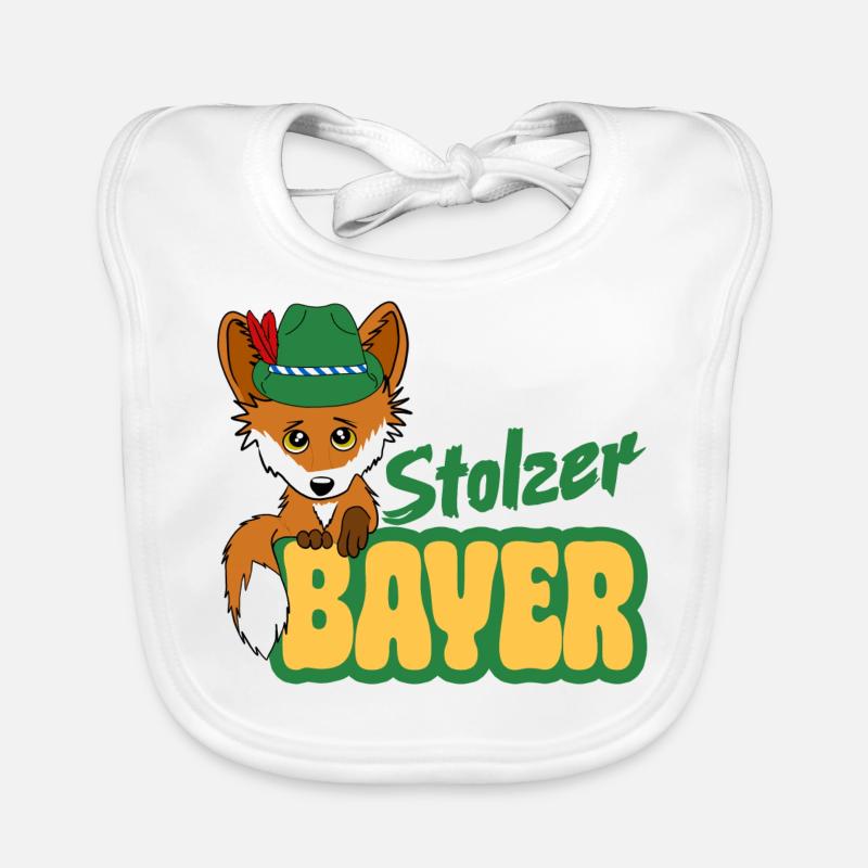 Proud Bavarian - Fox with Bavarian Hat Organic Baby Bibs