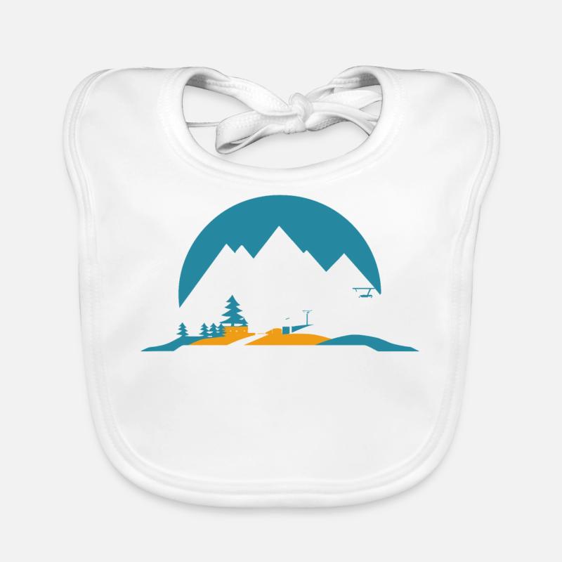 Saint-Gervais-les-Bains - Alpes - Bavoir bio Bébé - blanc