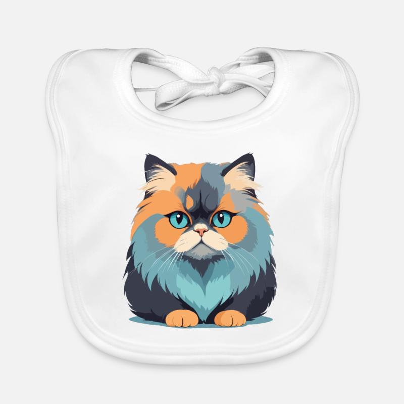 Cat Vector Art with Vibrant Colors Illustration Organic Baby Bibs