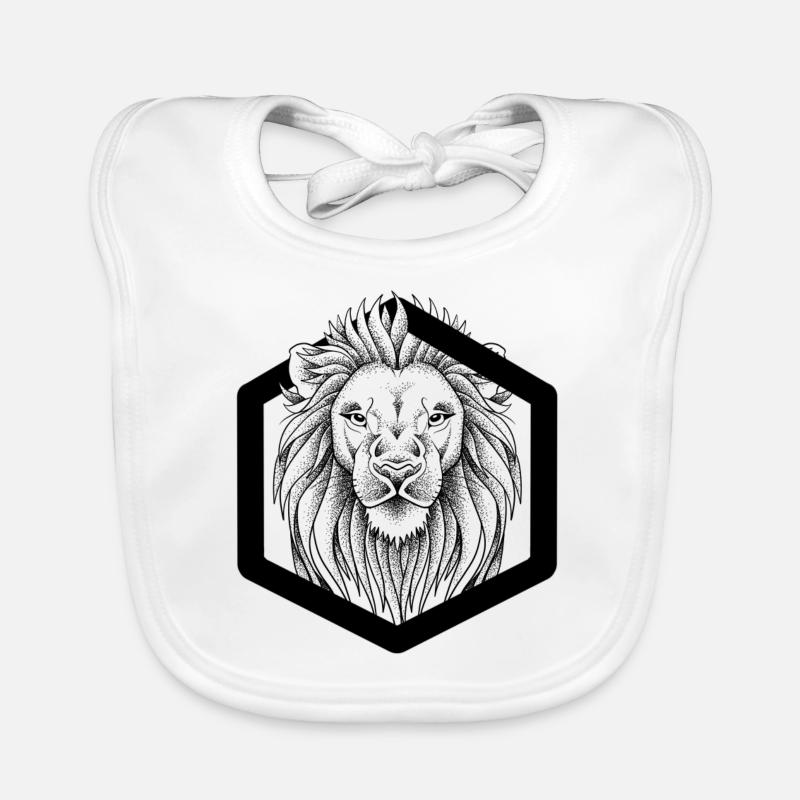 Lion dotwork Bavoir bio Bébé