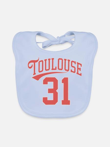 Toulouse 31 - Bavoir bio Bébé - bleu ciel - Devant